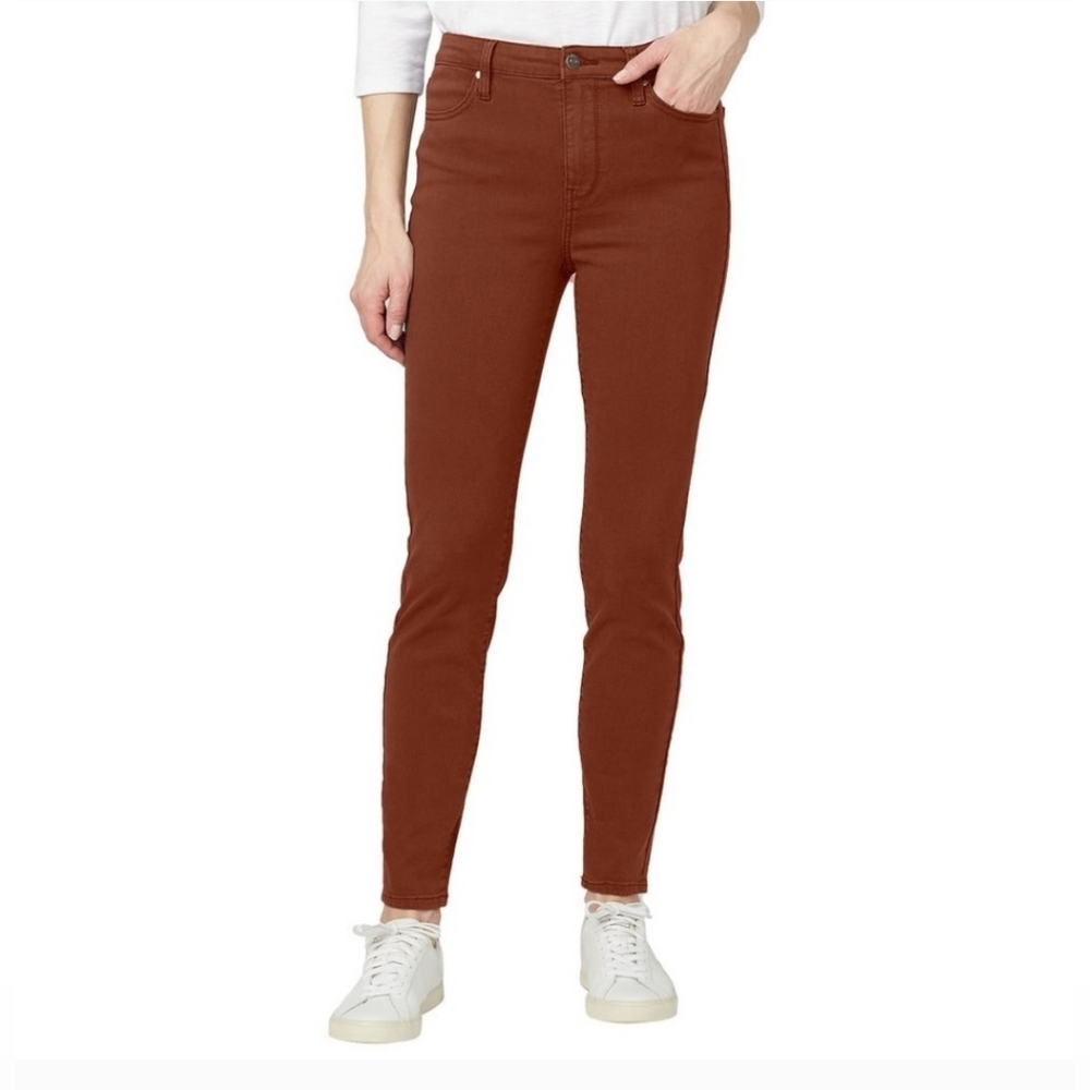 Buffalo Tencel High Rise Soft Stretch Skinny Jeans - Rust Red/Orange